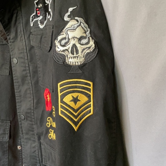 Reason black long jacket with decals - Picture 6 of 14